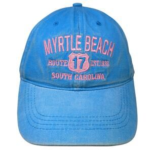 Myrtle Beach Route 17 Strapback Hat Blue One Size Embroidered Lucky 7
